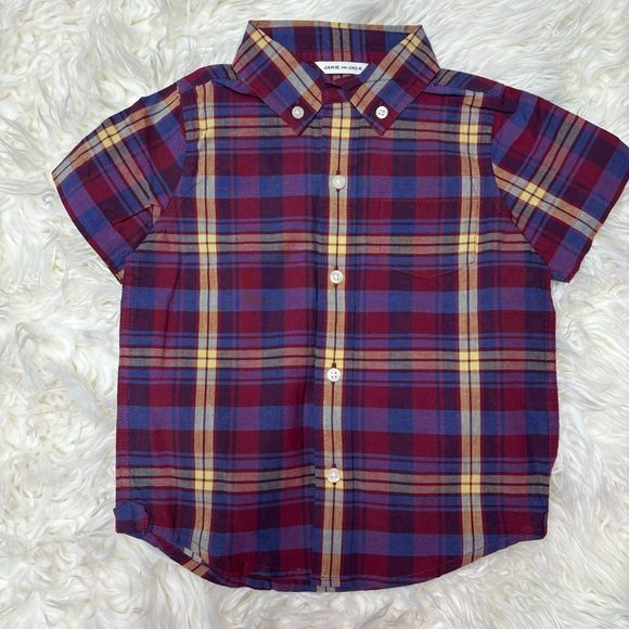 NWT Janie and Jack flannel button down boys short size 2T - Picture 1 of 4